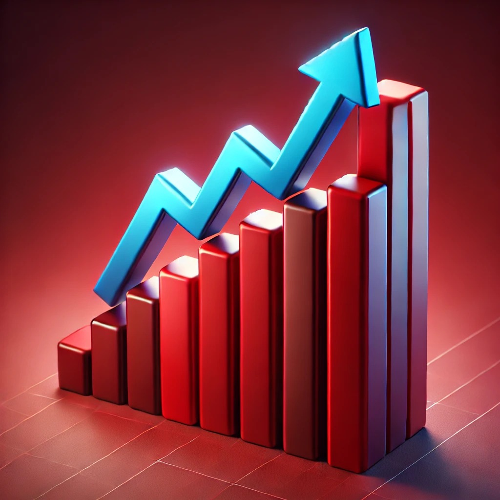Gráfico subindo representando resultados